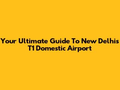 Your Ultimate Guide To New Delhi's T1 Domestic Airport