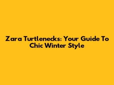 Zara Turtlenecks: Your Guide To Chic Winter Style