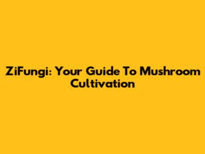 ZiFungi: Your Guide To Mushroom Cultivation